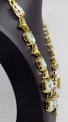 Arnold SCAASI Green & Clear Crystal Necklace Bling Statement Runway Cocktail