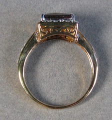 Pre-owned Sterling Silver 18KT Gold Plate Mocha CZ Ring 3.1g Size 10 BGE #B183