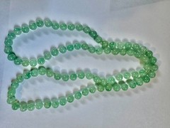 Beautiful Green Jade Beaded Necklace, Length is 28 inches long.