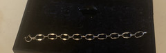 Vintage Modernist 950 Fine Silver Oval Link Bracelet 7.5″ Hand Hammered 10.8g