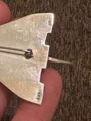 Large 3.75” Modernist Concord Jet Plane British Airways Sterling Silver Brooch