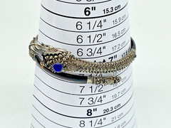 Antique Chinese Sterling Silver Dragon Faux Tortoise Shell Bypass Bracelet