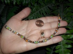 Vintage FAS – Sterling silver w vermeil – OPAL link BRACELET