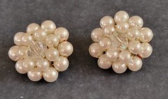 Vintage faux pearl clip on earrings made in Japan please refer to photos