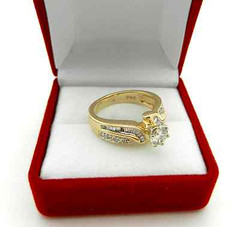 Solid 14k Yellow Gold Natural Diamonds Cluster Ring size 6