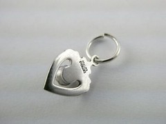 Vintage Opalite Brand Sterling Silver Paste Glass Gem Heart Pendant 1.2g .75 In