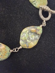 Vintage Turquoise Statement Necklace | Asymmetrical Multi-sized Stones | 18″
