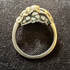 1930’s Old European Art Deco Platinum Diamond Ring – Size 9.25