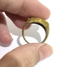 VINTAGE RARE EXTREMELY ANCIENT STYLE ROMAN VIKING LEGIONARY RING BRONZE ARTIFACT