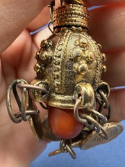 Vintage Yemeni Jewish Amulet Pendant Necklace Coin Charms Tribal