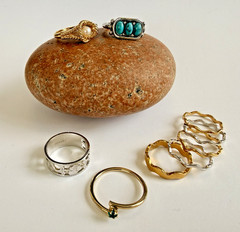 Vintage Avon Ring Lot of 5 from the 70’s 80’s Various Adjustable Sizes see photo