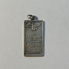 Vintage Sterling Silver .999 IMM Eagle Bar Charm Bullion Style 1.03g