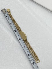Vtg Speidel Gold Tone Oval ID 3 Chain Bracelet 7” Blank Unused! Ready To Engrave