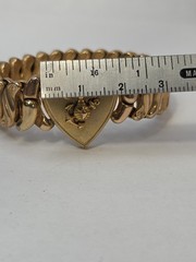 Vintage Marine Logo On Heart Expandable Sweetheart Bracelet Gold Tone
