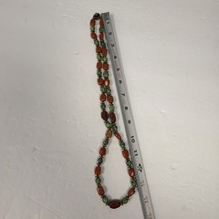 Miriam Haskell Vintage Hallmarked Green Gemstone 28 in. Necklace Damaged Bead
