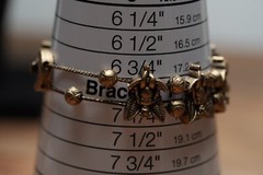 Fairy Angel Slide Charm 7″ Bracelet Brass Tone Whimsical Vintage Unbranded