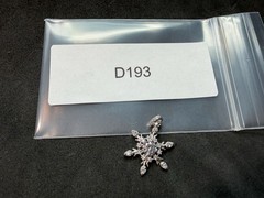1.64g Vintage Sterling Silver 925 Snowflake Pendant Sparkling Round Accent M