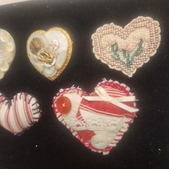 Vintage Heart Brooch Lot Mixed Materials And Styles
