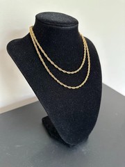Vintage Marvella Signed Gold Tone Twisted Rope Chain Necklace 28″