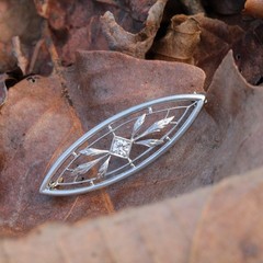Antique Edwardian platinum Old European diamond brooch/lapel pin. By Krementz.