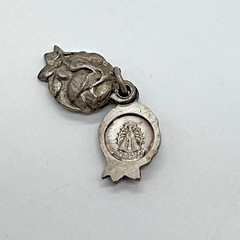 Vintage Sliding Sacred Heart Miraculous Medal Rose Religious Pendant Charm