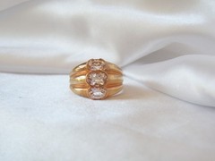 Sterling Silver 925 Gold on Natural Irradiated Morganite Ring Size 9