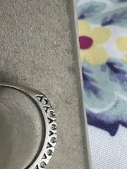 Antique Art Deco 14K White Gold Single Cut Diamond Wedding Band