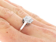 Vintage 0.78Ct Diamond and 18k White Gold Dress Ring Circa 1950