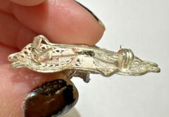 Small Handmade Silver 925 Wire Filigree Orchid Flower 3.1g Vintage Brooch