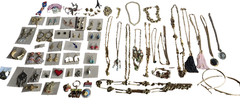 Mixed Lot Costume Jewelry Earrings Necklaces Pins Multicolor Assorted Styles 50+