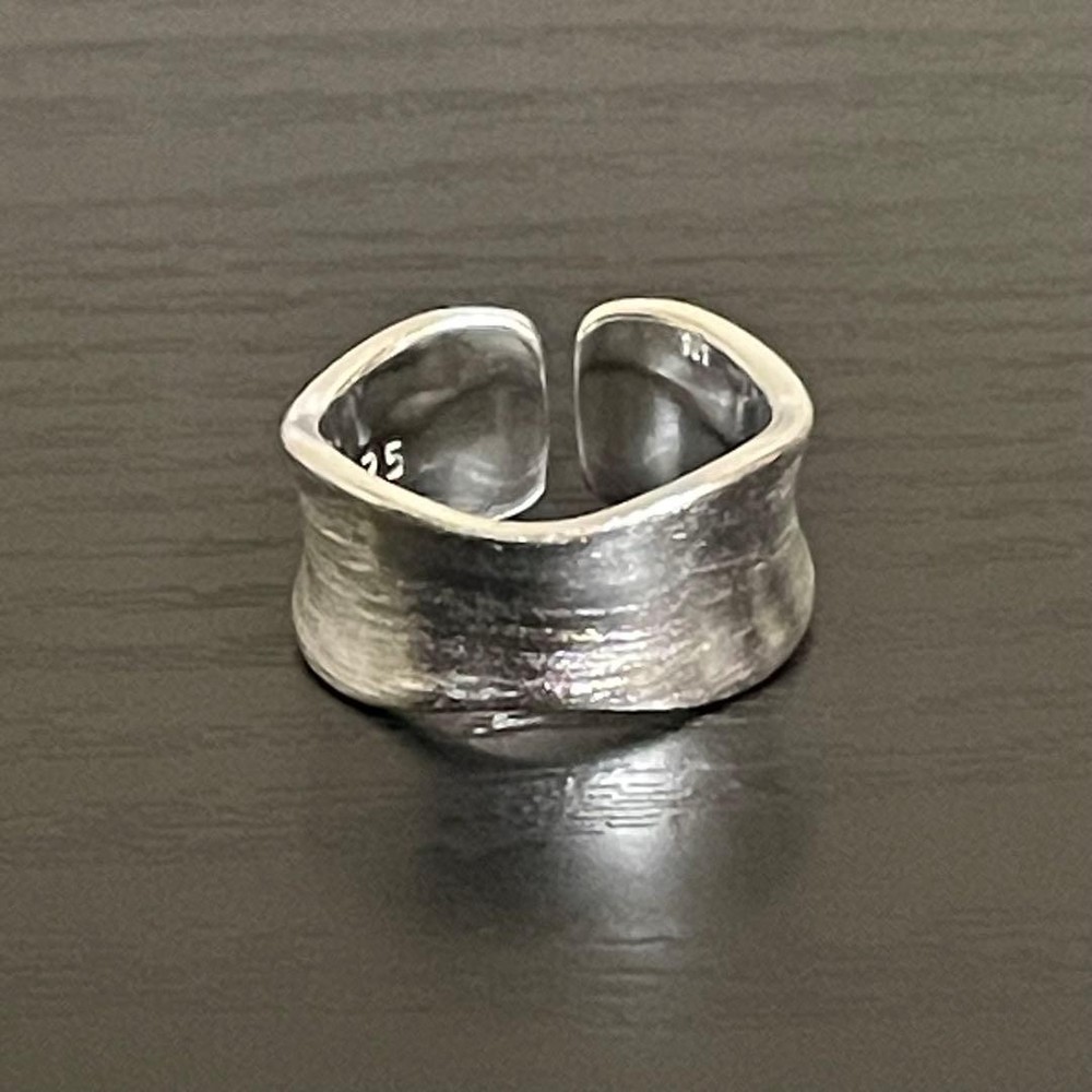 Men’s Silver Ring Matte Engraved Vintage, Adjustable, No Brand