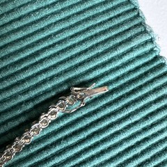 Bracelet 925 Silver, Vintage , Clear CZ Cubic Zirconia Round Tennis Bracelet 7”