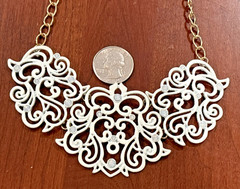 8 Vintage Now Gold Tone White Paint Necklaces Monet Vendome Roget Napier Earring