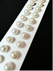 3mm-9.5mm White Round Shape Matched Freshwater Pearls Half Drilled AAA