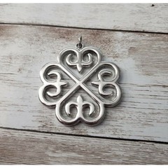 Vintage Pendant – Large Silver Tone Celtic Style – No Chain Included