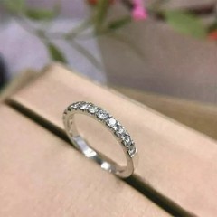 1.25Ct Round Cut Lab Created Diamond Half Eternity Engagement 925 Silver Band