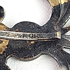 Vintage Fleur-de-Lis Sterling Silver Brooch Pin 925 Pendant Art Deco .75 in