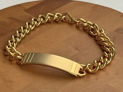 NOS Vintage Speidel 8.25” Gold Tone Herringbone Bracelet USA, Unisex Blank