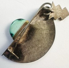 VTG Sterling Silver Margaret Francis Artist Studio Brooch Gemstone Hand Signed