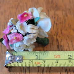 Vtg Silk Flower Bouquet Screw Back Earrings 1950s Romantic Bridal