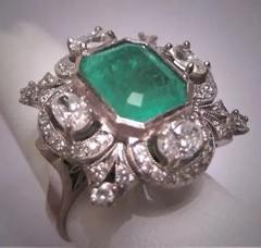 3.75Ct Art Deco Style Lab created Diamond Anniversary 14K White Gold Finish Ring