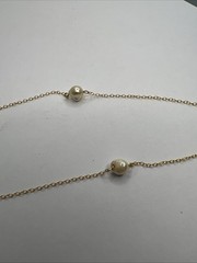 VTG NOS Marvella 15” Gold Filled Chain Cultured Pearl Station Choker Necklace