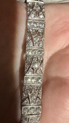 Antique Art Deco 3/20/17 Sterling Silver Diamonbar Bracelet 7 Inches