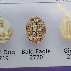 Gold Tone Patriotic Eagle Pin Eye Glasses ID Badge Holder Vintage NOS Costume