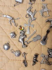 sterling silver charms lot used . 100 Grams .