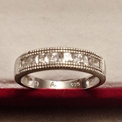 Vintage Designer Sterling Silver & Cubic Zirconia Ring – Size 9 / 2.79 g NP#548