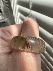 Natural brown rutilated quartz ring 19.6mm