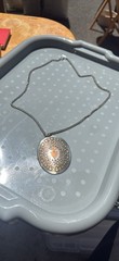 Vintage Reed & Barton damascene love bird pendant necklace