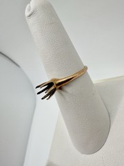 Antique Victorian Gold Shell Claw Prong Setting Ring SZ6.75 Repair No Stone Read