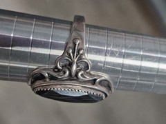 Wheeler MFG Old Pawn 925 Sterling Silver Vintage Hematite Ring Sz 9